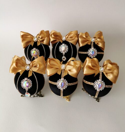 Elegant black Christmas baubles - Image 3