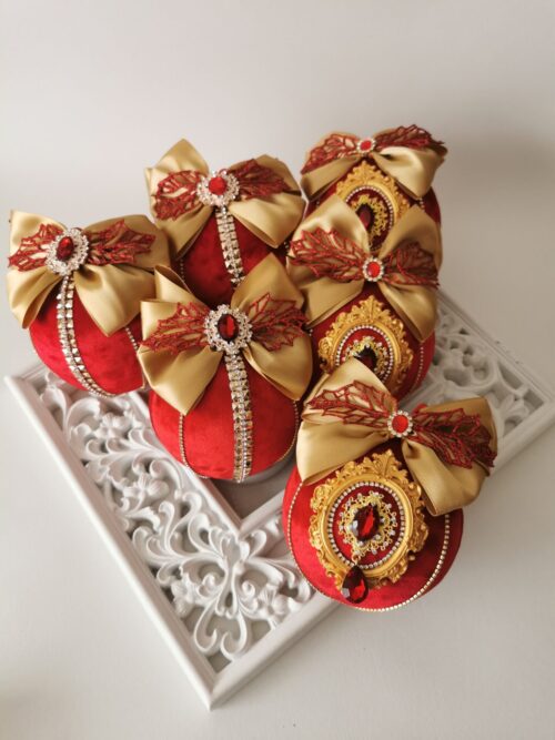 Red Christmas baubles - Image 2