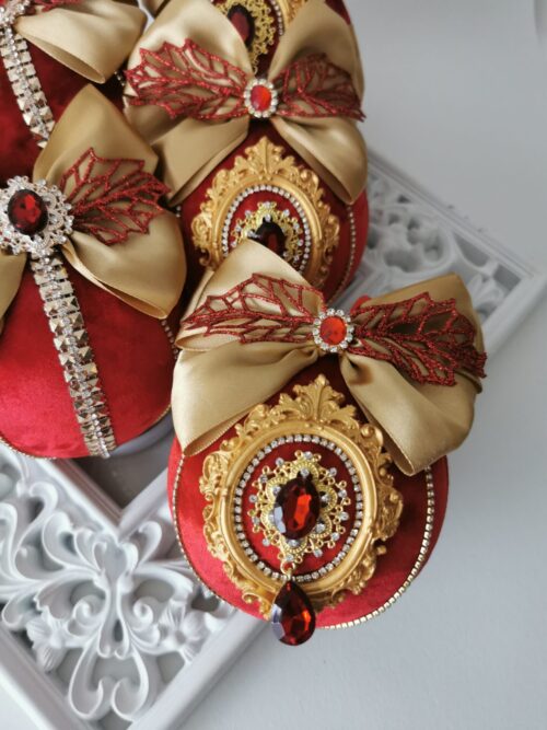 Red Christmas baubles