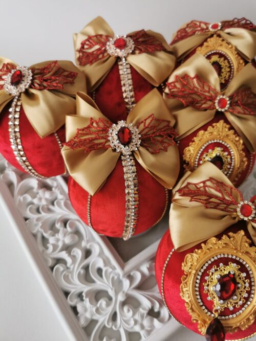Red Christmas baubles - Image 3