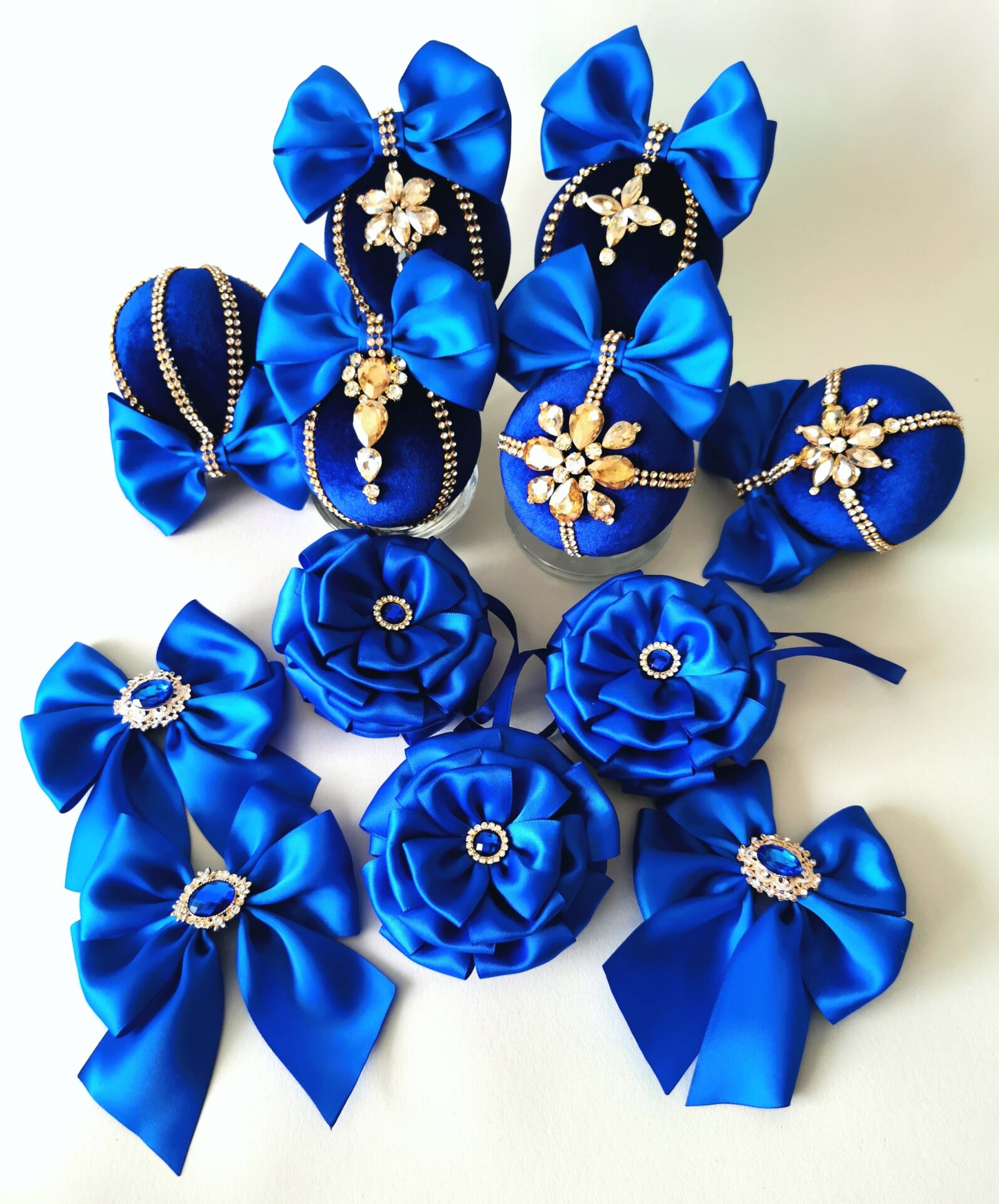Royal blue Christmas tree ornaments Diartdecor