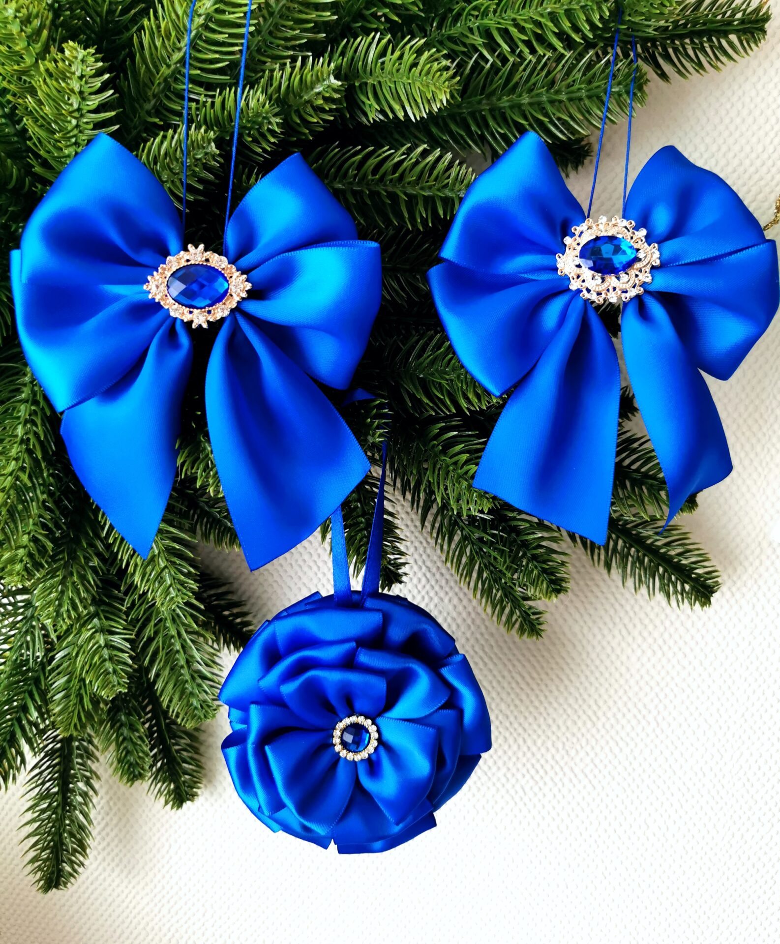 Royal blue Christmas tree ornaments Diartdecor Blue Christmas Tree Ornaments