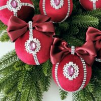 Burgundy Christmas baubles
