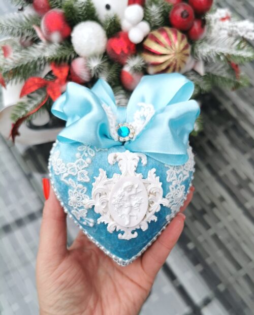 Light blue Vintage Christmas ornaments - Image 3