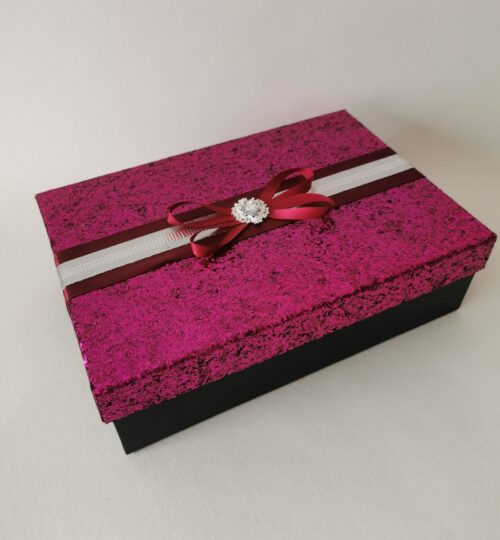 Burgundy and silver  Christmas baubles - Image 7