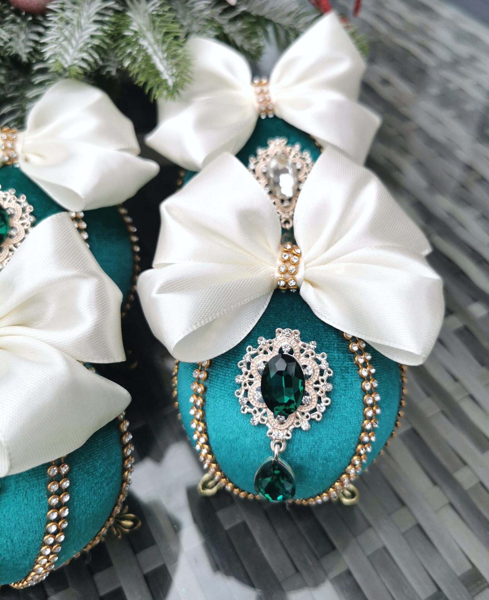 Teal Christmas baubles - Image 6