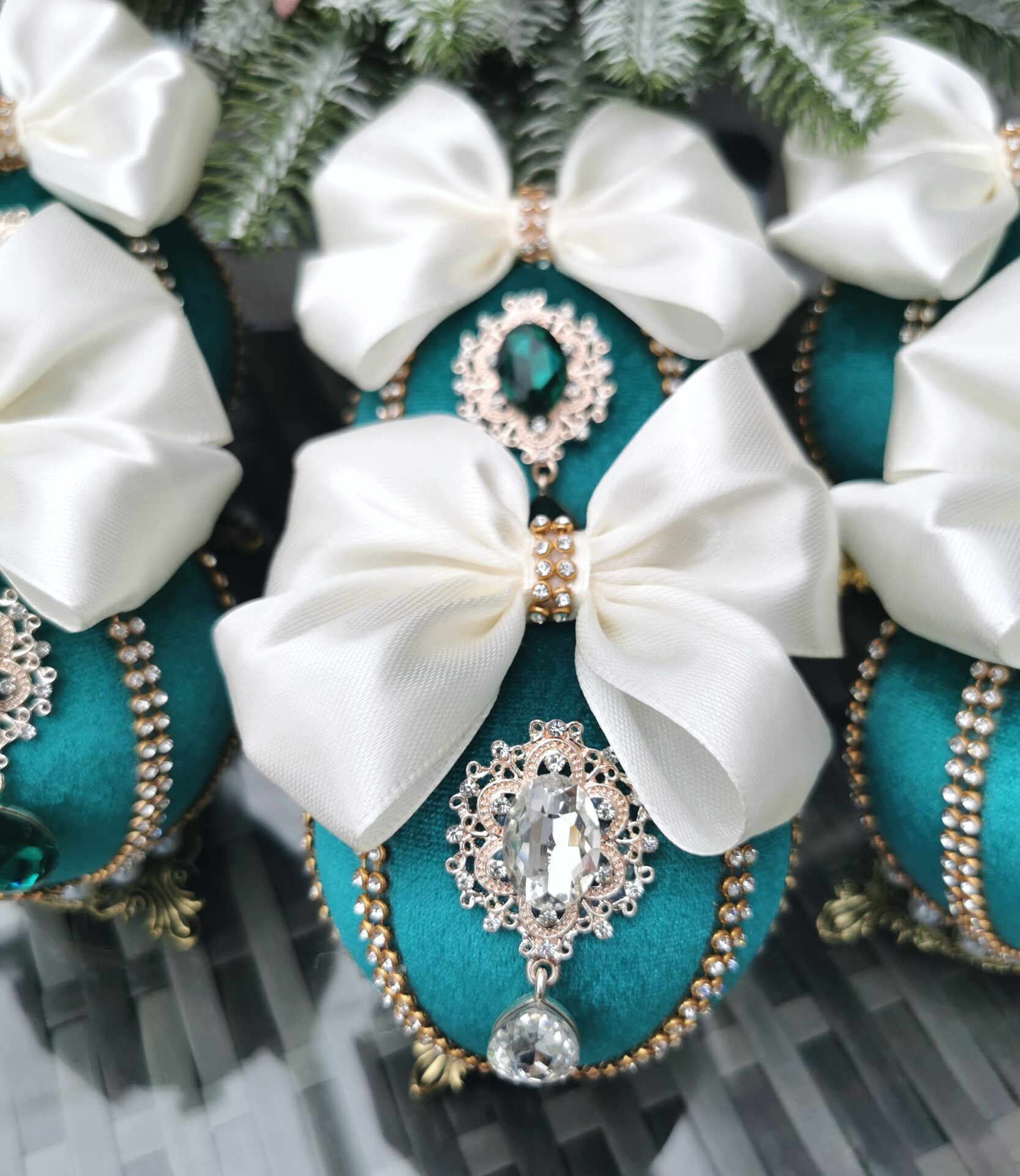 Teal Christmas baubles - Image 5