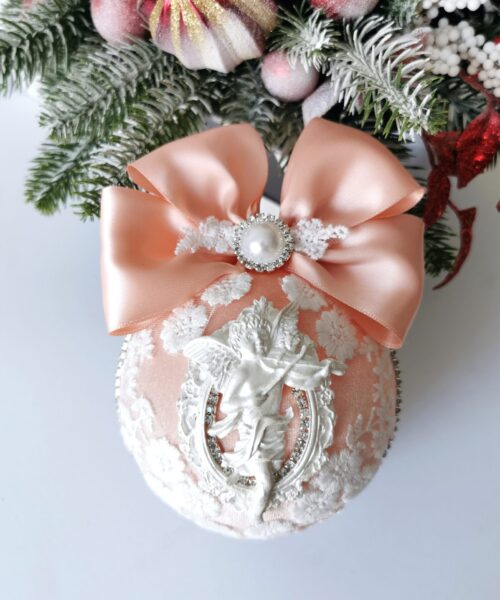 Christmas ball of dark peach - Image 3