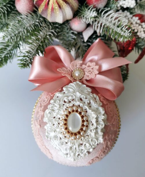 Christmas ball of blush pink - Image 4
