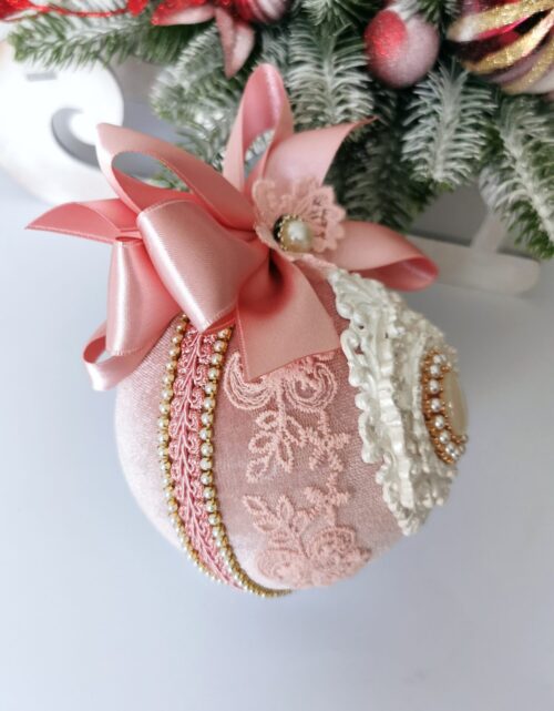 Christmas ball of blush pink - Image 3