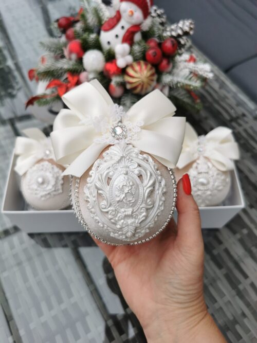 Christmas balls set/light coffee - Image 2