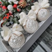 Christmas balls set/light coffee