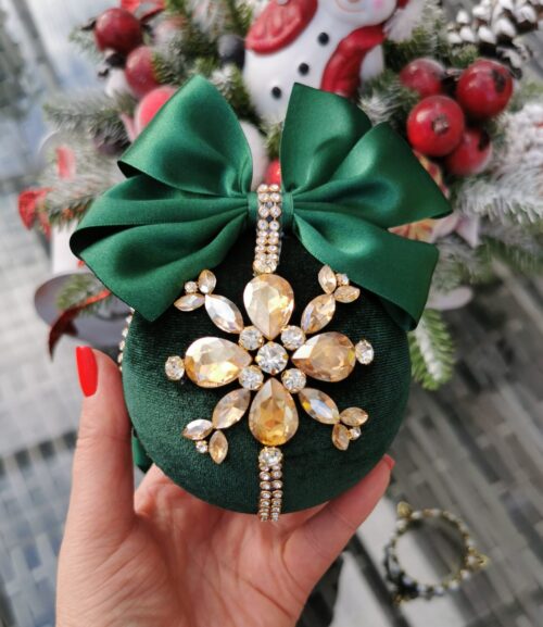Emerald rhinestone ornaments - Image 8