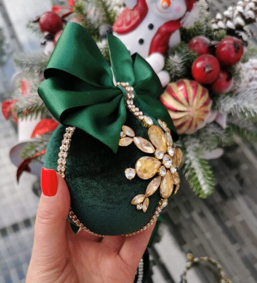Emerald rhinestone ornaments - Image 10