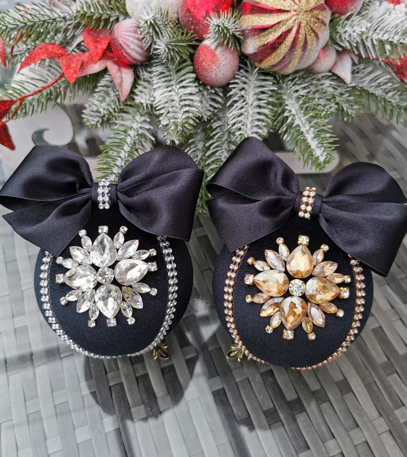 Luxury Christmas rhinestone balls/black - Image 4