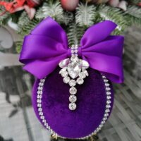 Luxury rhinestone Christmas balls/purple