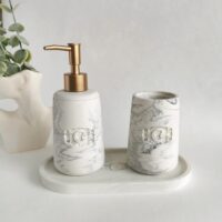 Camellia marble bathroom set