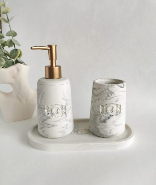 Camellia marble bathroom set