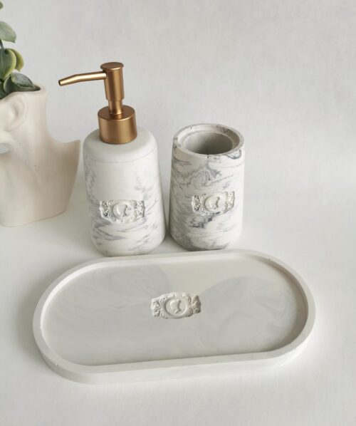 Camellia marble bathroom set - Image 2