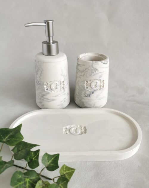 Camellia marble bathroom set - Image 6