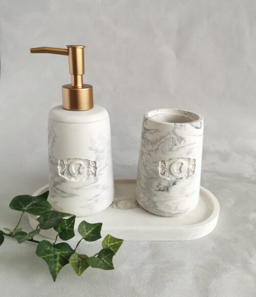 Camellia marble bathroom set - Image 5