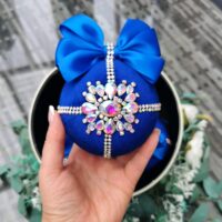 Christmas Rhinestone ornaments- royal blue