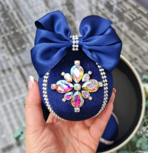 Luxury Christmas rhinestones ornaments- navy blue - Image 4
