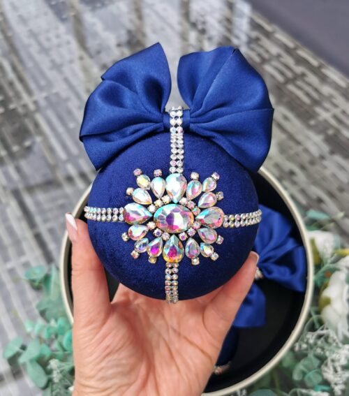 Luxury Christmas rhinestones ornaments- navy blue - Image 11