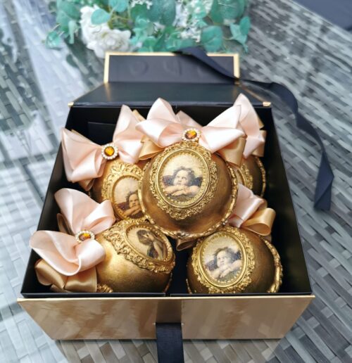 Gold Christmas ornaments set - Image 3