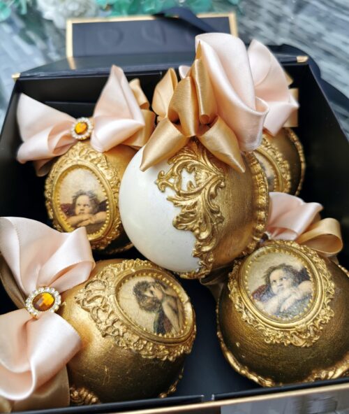 Gold Christmas ornaments set - Image 4