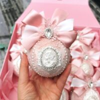 Blush pink Christmas ornaments