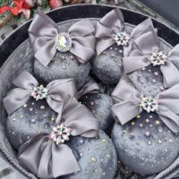 Silver Christmas ornaments set