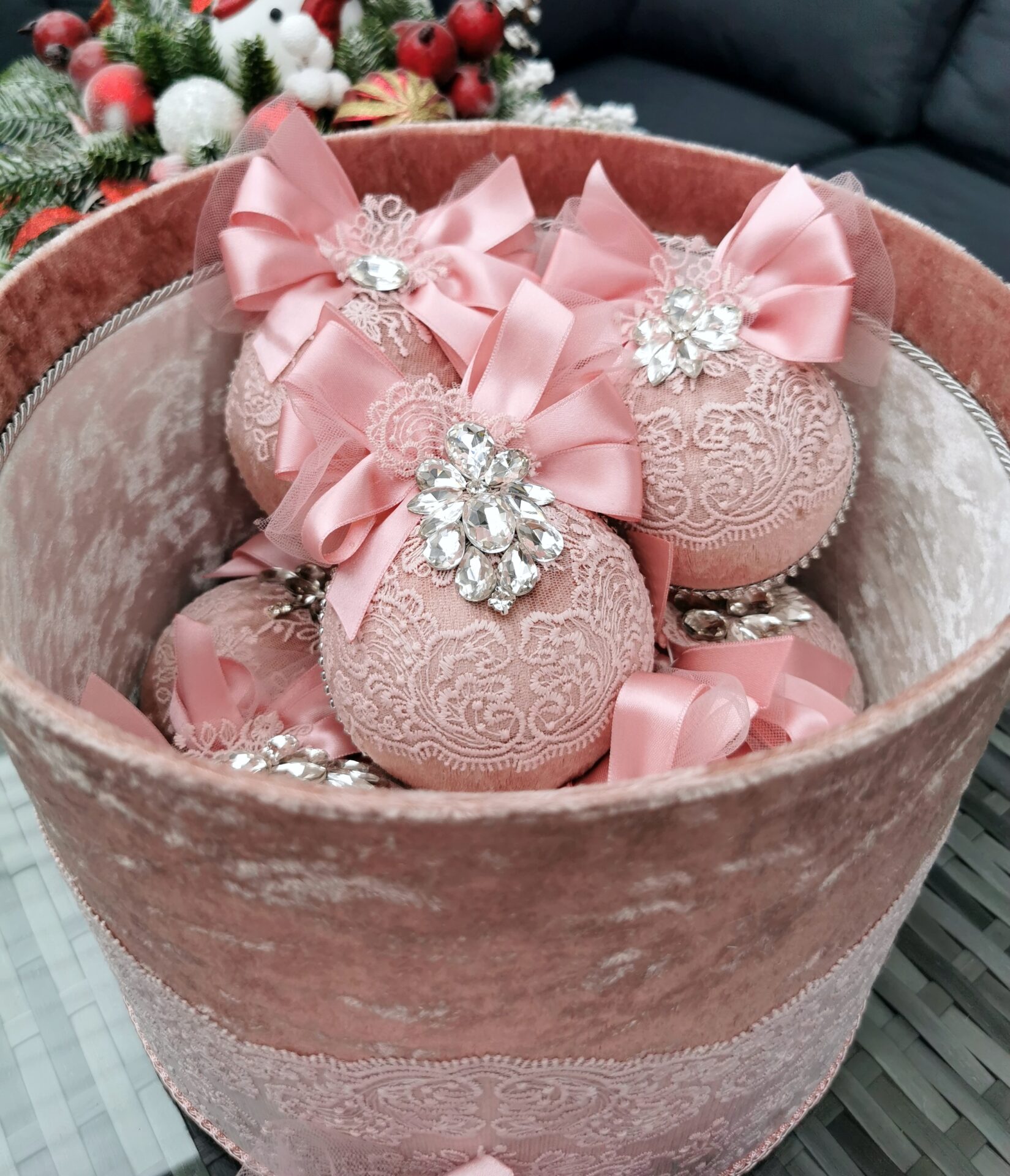Blush pink Christmas balls set - Image 11