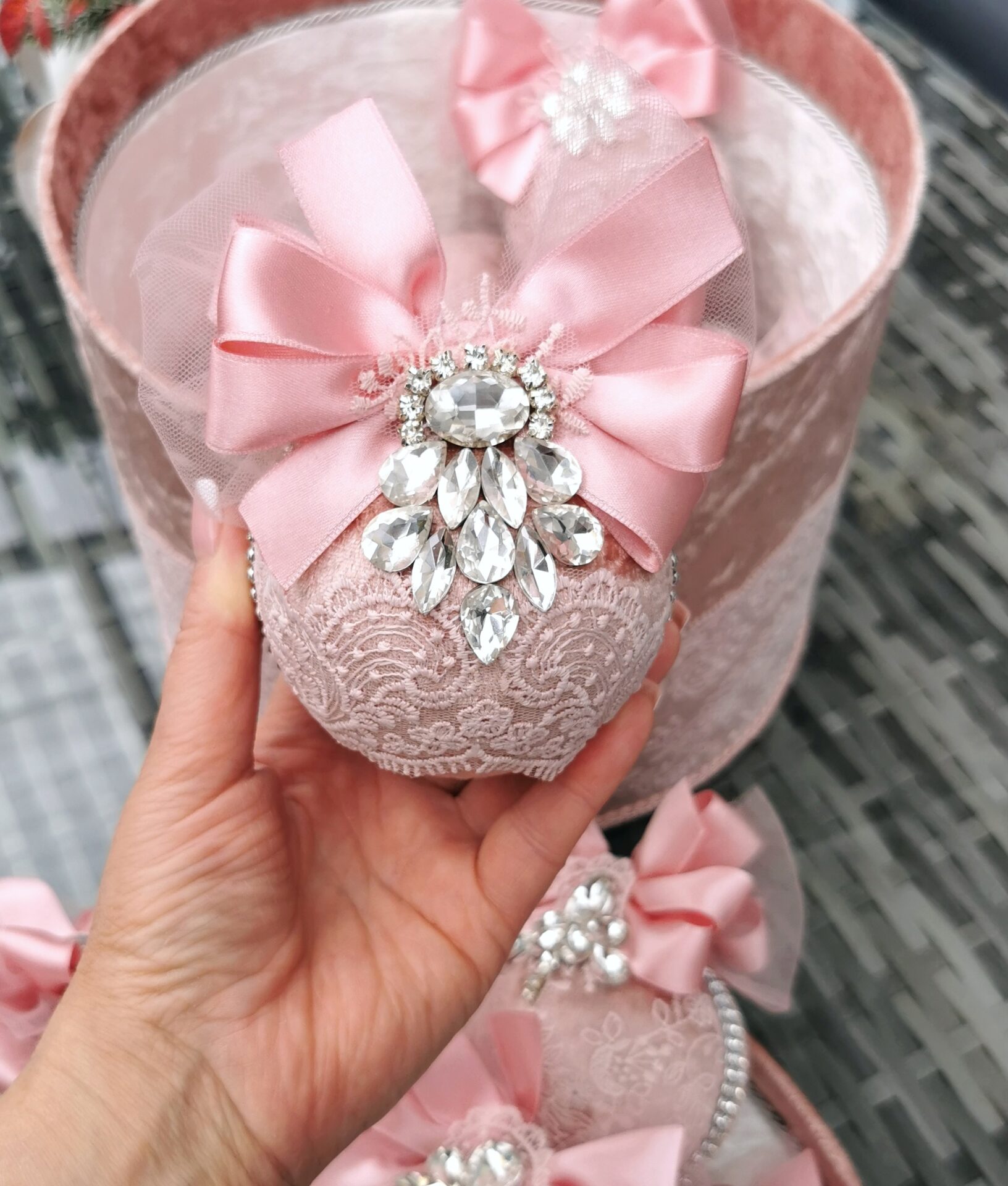 Blush pink Christmas balls set - Image 9