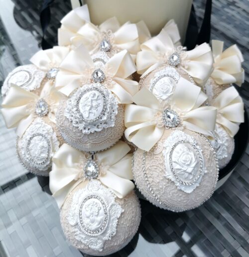 Cream Christmas ornaments set - Image 10