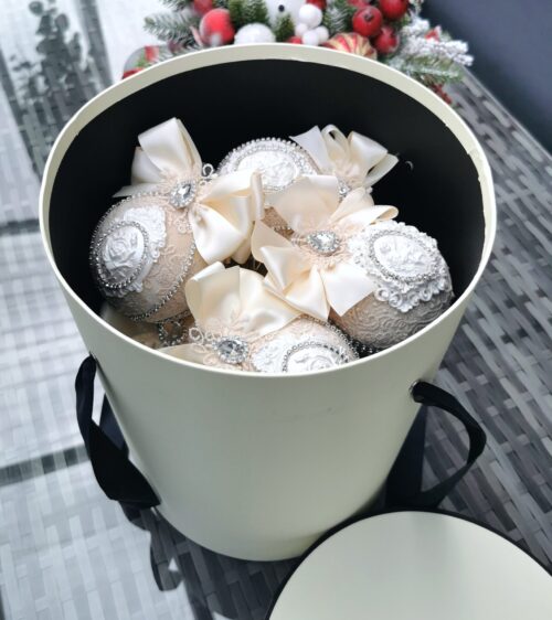 Cream Christmas ornaments set - Image 11