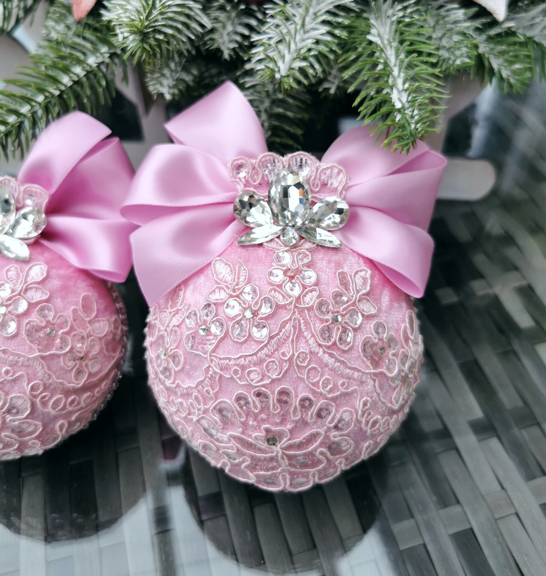 Pink Christmas ornaments - Image 8