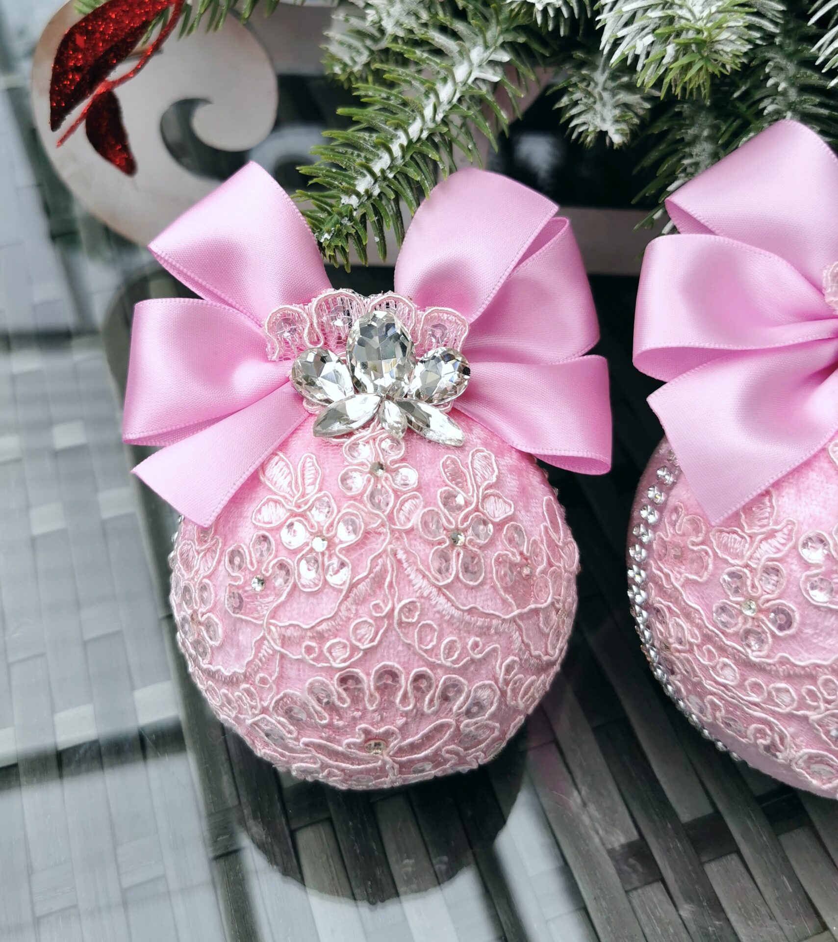 Pink Christmas ornaments - Image 9