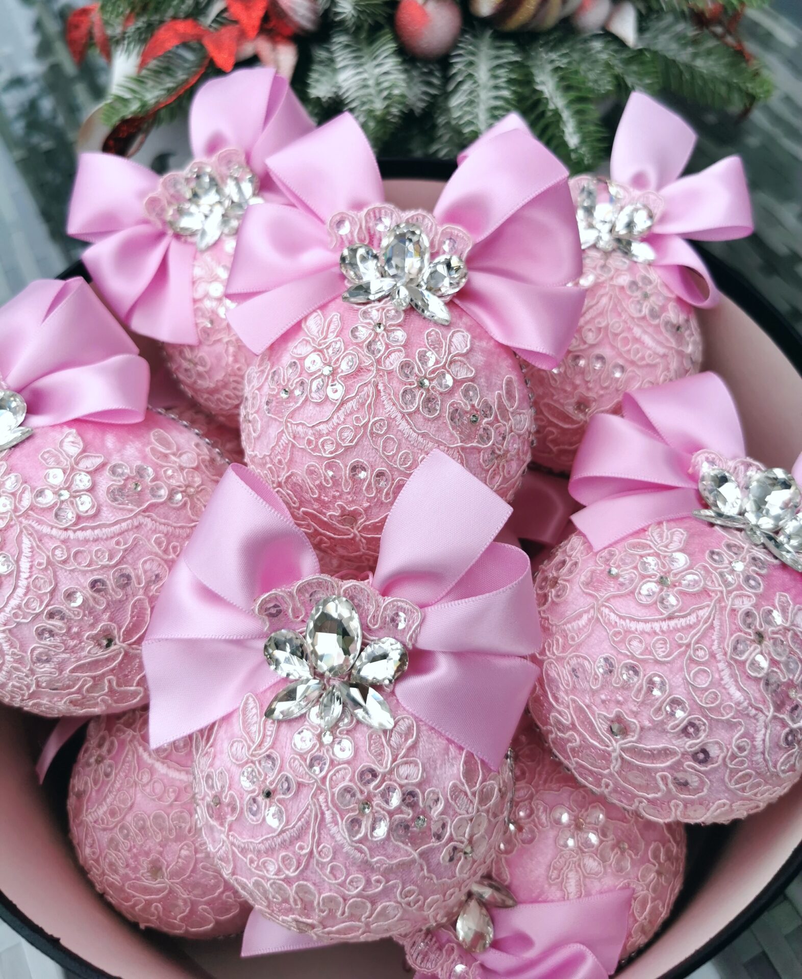 Pink Christmas ornaments - Image 11