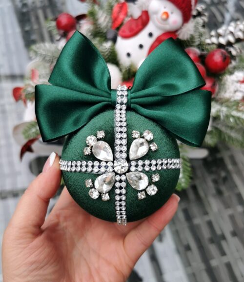 Emerald rhinestone ornaments - Image 2
