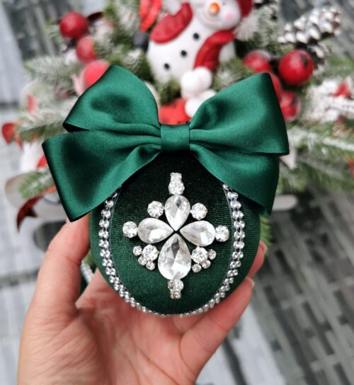 Emerald rhinestone ornaments - Image 3