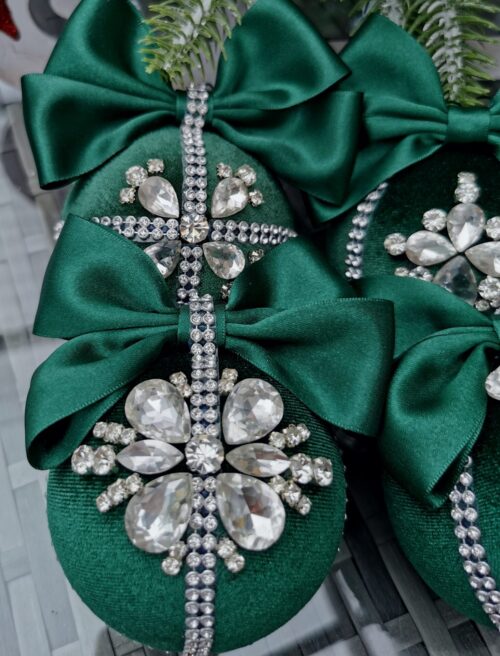 Emerald rhinestone ornaments - Image 7