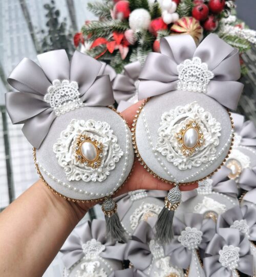 Christmas ornaments set -Grey - Image 6