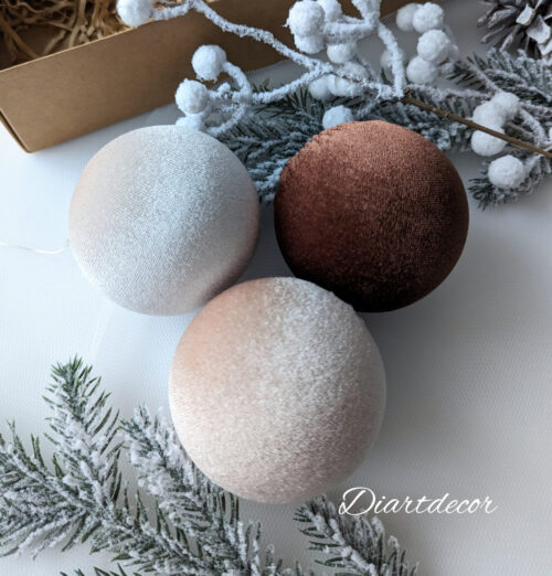 Christmas tree ornaments mix- latte/vanilla/brown - Image 2