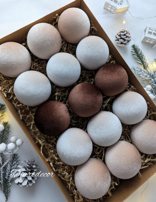 Christmas tree ornaments mix- latte/vanilla/brown - Image 5
