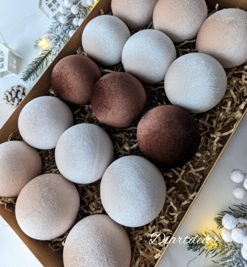 Christmas tree ornaments mix- latte/vanilla/brown - Image 4