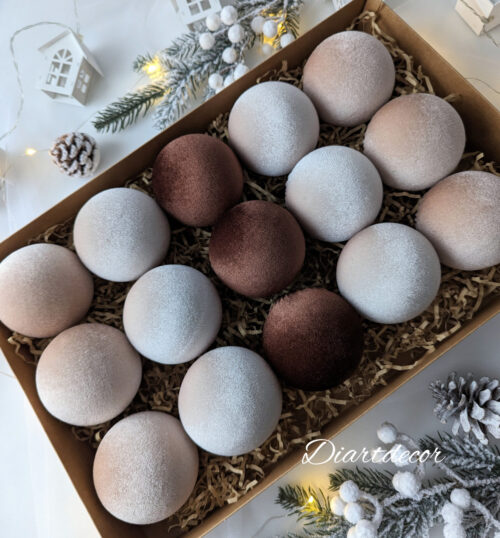 Christmas tree ornaments mix- latte/vanilla/brown
