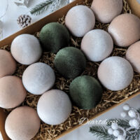 Christmas tree ornaments mix- latte/ vanilla/sage green