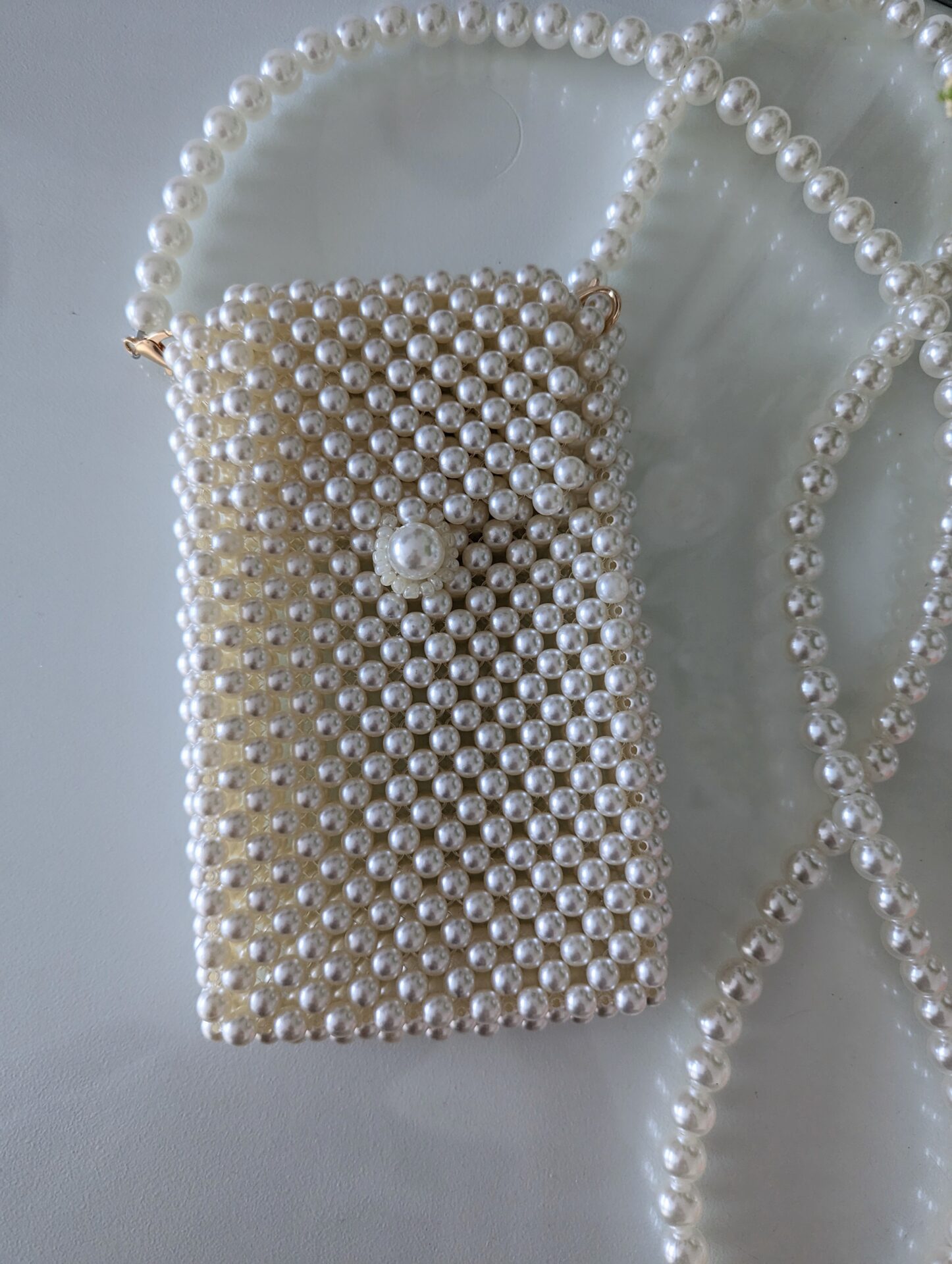 Pearl beaded bag for phone - Image 3