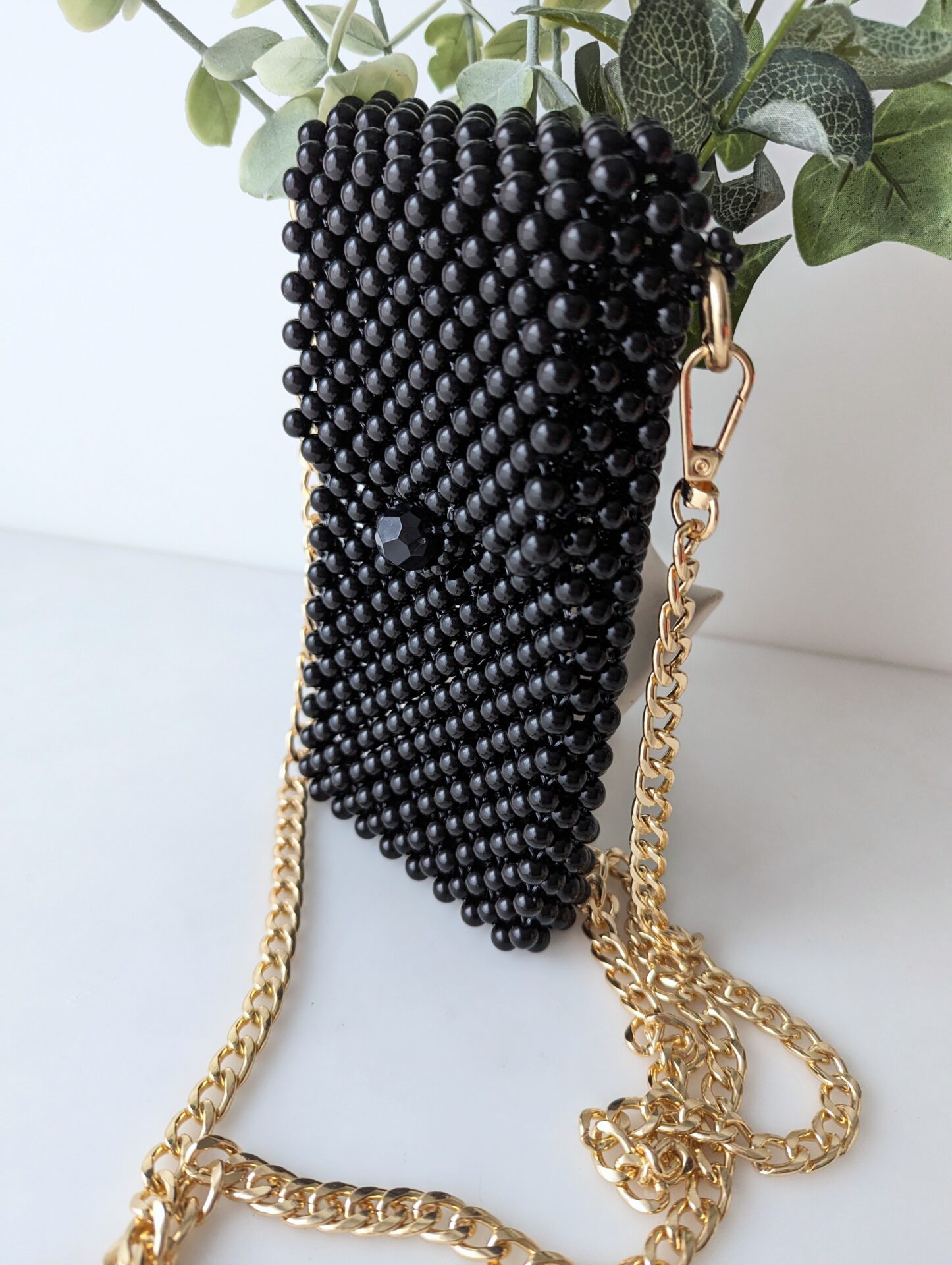 Black beaded phone bag - Image 2